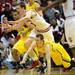 Michigan sophomore Trey Burke, freshman Nik Stauskas and Indiana sophomore Cody Zeller race after a loose ball during the second half at Assembly Hall on Saturday, Feb. 2 in Bloomington, Ind. Melanie Maxwell I AnnArbor.com